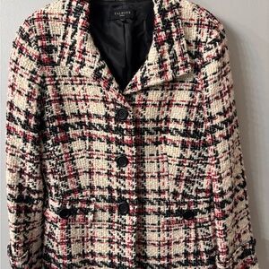 Talbots Women's Tweed Blazer - Cream, Red, and Black